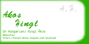 akos hingl business card
